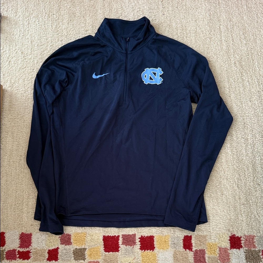 Nike Dark Blue Quarter-Zip Top with Light Blue Logo